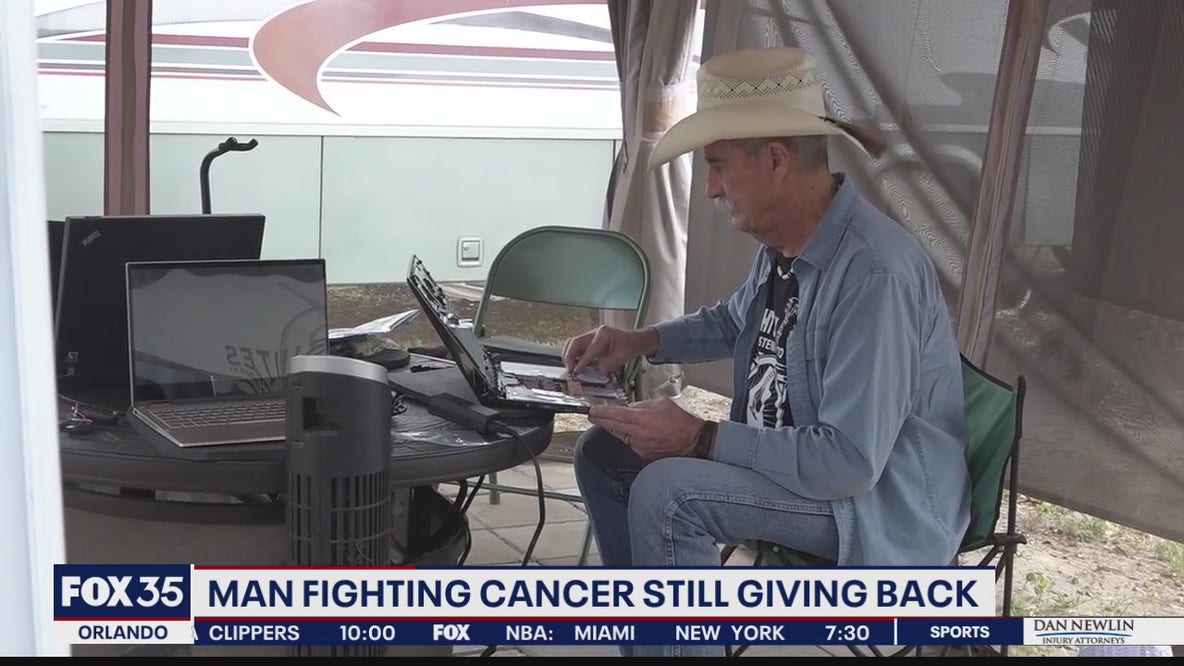 Man fighting cancer helps fix laptops to donate